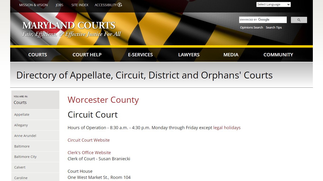Worcester County | Maryland Courts
